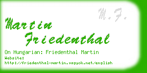 martin friedenthal business card